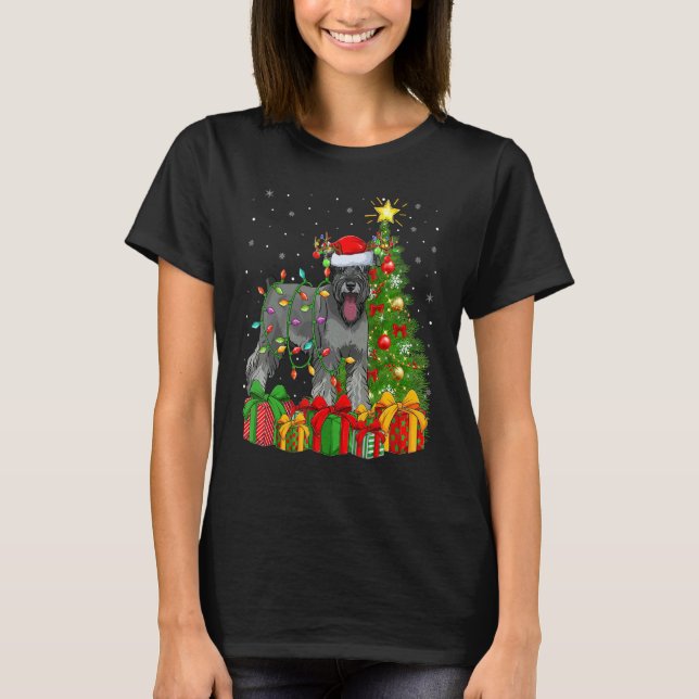 T-shirt Xmas Holiday Santa Miniature Schnauzer Dog Christm (Devant)