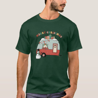 T-shirt Xmas Joyeux Noël Bonhomme de neige Camping Présent