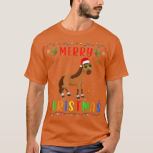 T-shirt Xmas Light Horse Design Matching Christmas Pajama
