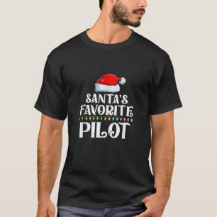 T-shirt Xmas Lights Père Noël's Favoris Pilot Christmas Ta