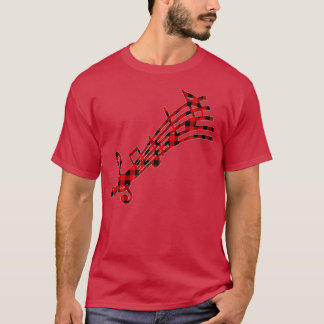 T-shirt Xmas Matching Family Buffalo Plaid Music Christmas