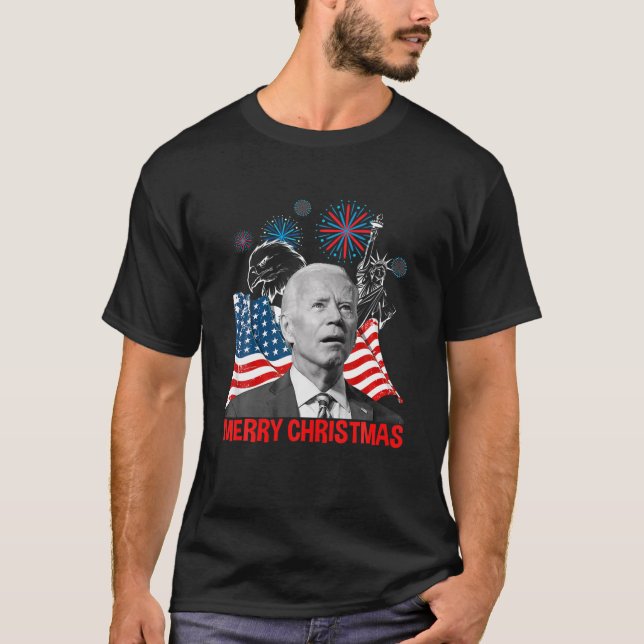 T-shirt Xmas Merry Christmas Anti Joe Biden Funny Happy 4T (Devant)