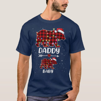 T-shirt Xmas Plaid Bear Daddy Baby Polar Pregnancy Announc