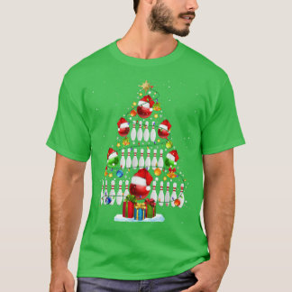 T-shirt Xmas Tree Bowling Xmas Lights Père Noël Bowling Ba