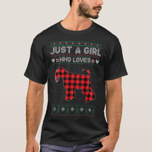 T-shirt Xmas Tree Just A Girl Qui Aime Schnauzer Chien Chr