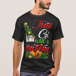 T-shirt Xmas Tree Lighting Père Noël Juste Une Fille Qui A