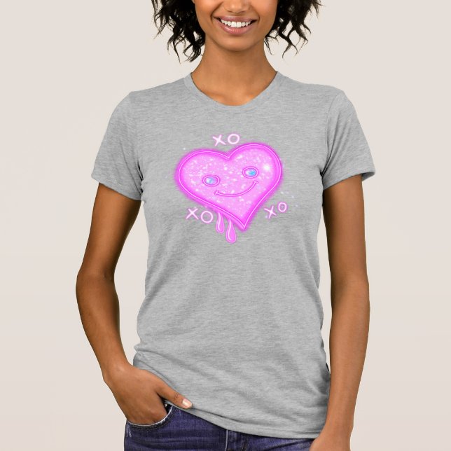 T-shirt "XO, XO, XO" Coeur mignon Kawaii  (Devant)