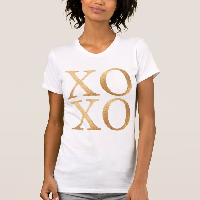 T-shirt XOXO/Faux Gold/Modern Brush Script (Devant)
