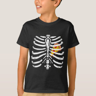 T-shirt Xray Skeleton Rib Cage Pizza Lover Drôle Halloween