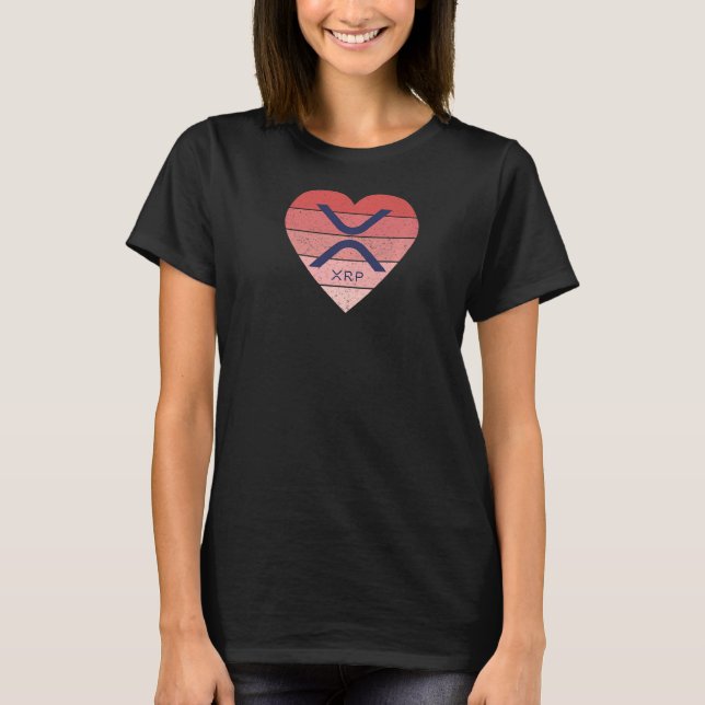 T-shirt Xrp Crypto Grunge Rose pour femmes design Cryptocu (Devant)