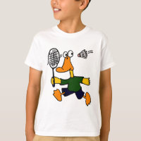 XX canard jouant la bande dessinée de badminton