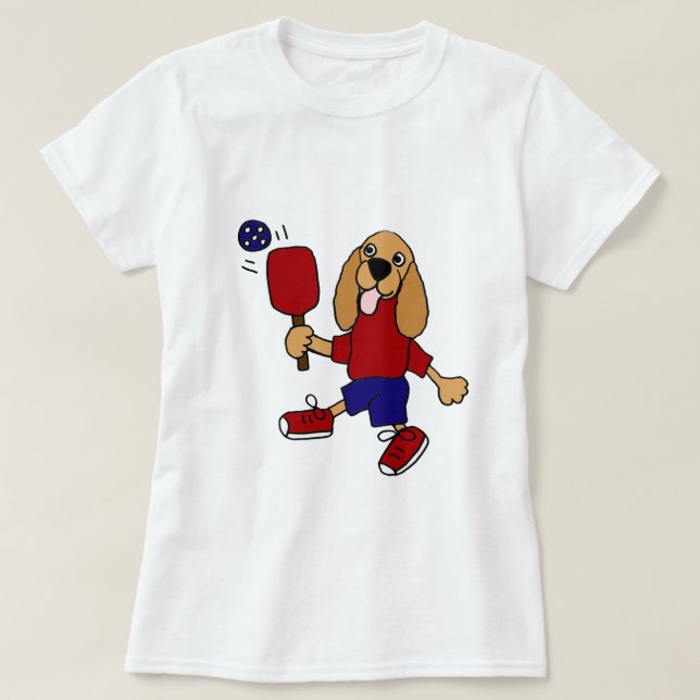 T-shirt XX cocker jouant la bande dessinée de Pickleball (Design devant)