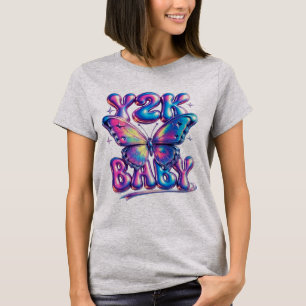 T-Shirt Y2K Bébé Chrome Papillon