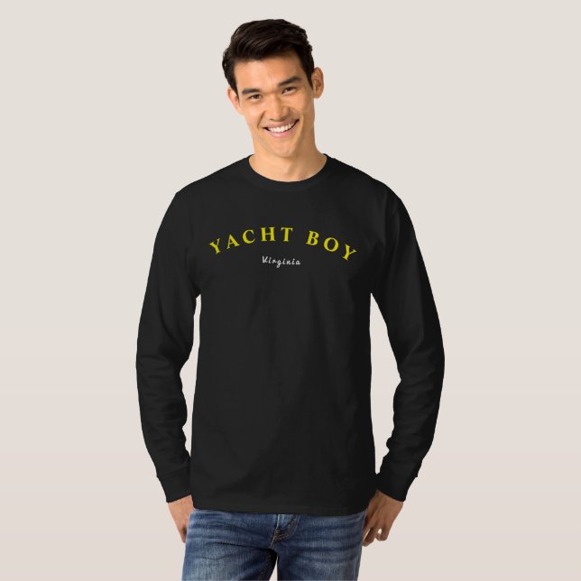 T - Shirt Yacht Boy LSS Navy Black / Lemon Virgini (Vorne ganz)
