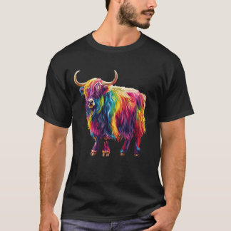T-shirt Yak Rainbow Vibrant Animal Art