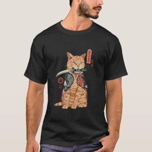 T-shirt Yakuza Assassin Chat Prendre Katana