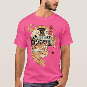 T-shirt Yakuza Chat Japonais Samurai épée Katana Japon Tig