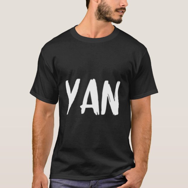 T-shirt Yan Nom Texte Chinois Anniversaire Ou Sport Chine (Devant)