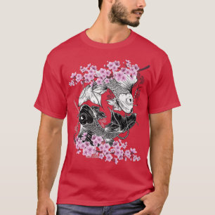 T-shirt Yang Yang Koi Poisson Sakura Fleur de cerisier Sp