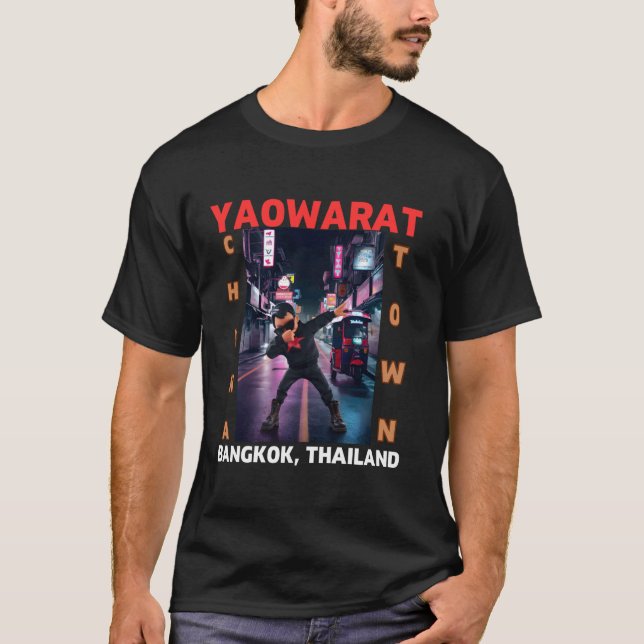 T-shirt Yaowarat China Town Bangkok - Drôle BKK Vacances A (Devant)