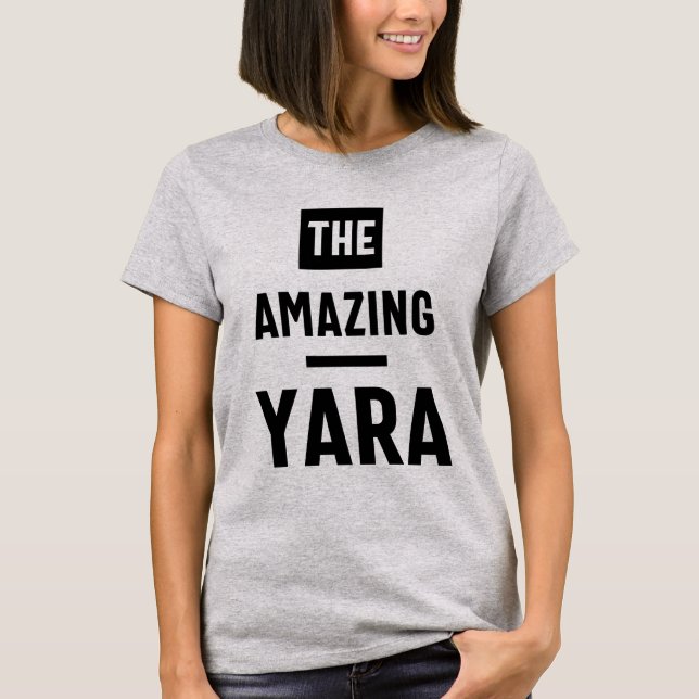 T-shirt Yara Nom personnalisé Anniversaire Cadeau (Devant)