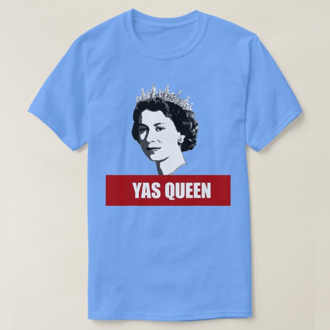 T-shirt YAS QUEEN Elizabeth II Angleterre Mème Couronne br (Design devant)