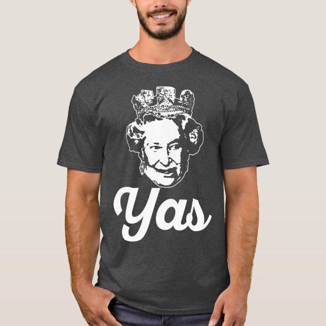 T-shirt YAS QUEEN T Elizabeth II Angleterre Mème britanniq (Devant)