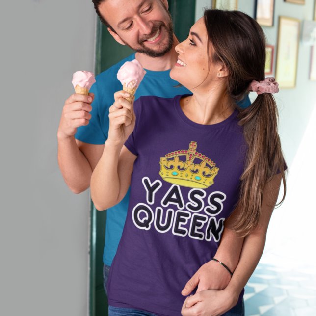 T-shirt Yass Queen Gold Crown Princesse Yas Kween Dark (Créateur téléchargé)