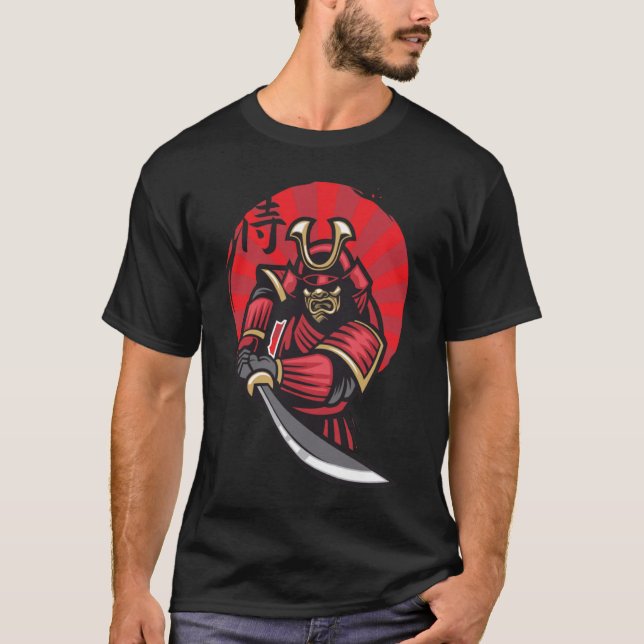 T-shirt Yasuke Black Japonais Samurai Bushido Guerrier Jap (Devant)