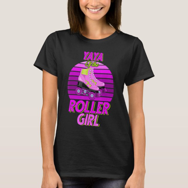 T-shirt Yaya De L'Anniversaire Fille Roller Skating Party (Devant)
