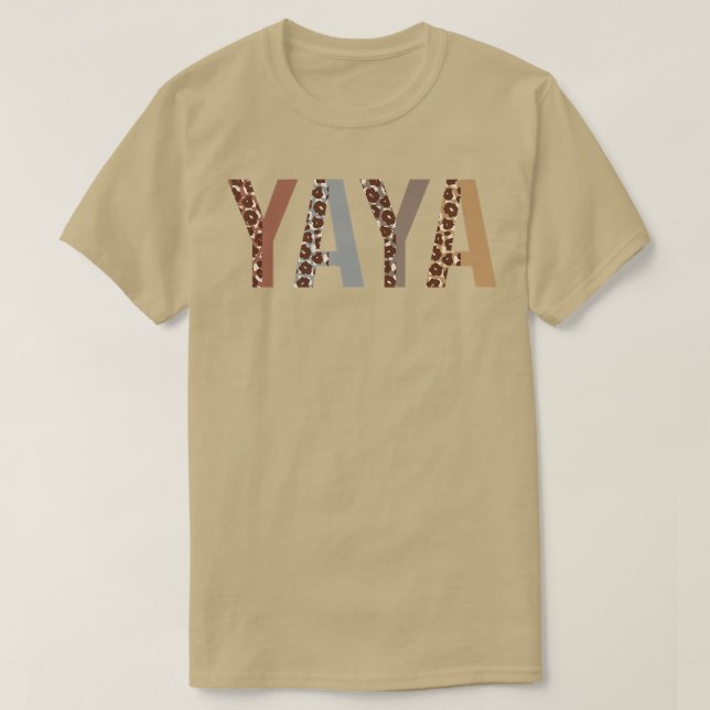 T-shirt Yaya Empreinte de léopard Maman mignonne Fête des  (Design devant)