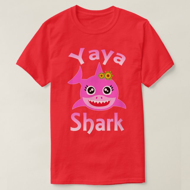 T-shirt Yaya Shark grec grand-mère drôle Requin (Design devant)