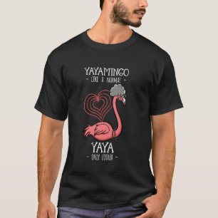 T-shirt Yayamingo Yaya Flamant rose grand-mère grand-mère 