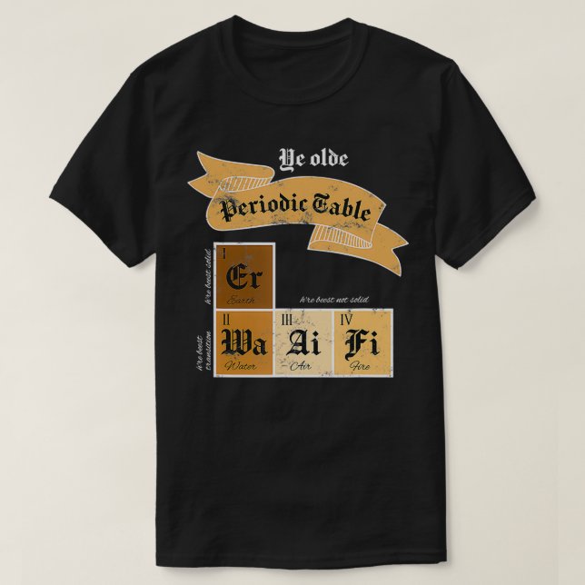 T-shirt Ye Olde Tableau Périodique Éléments chimiques plai (Design devant)