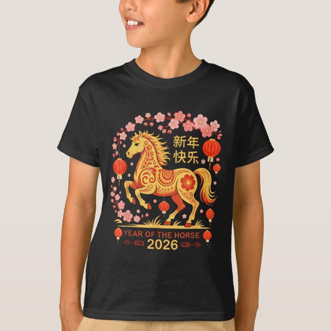 T-shirt Year Of The Horse 2026 - Chinese New Year 2026  (Devant)