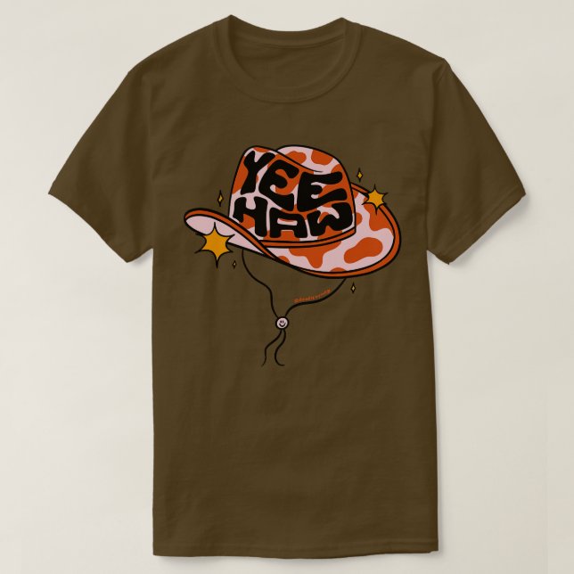 T-shirt Yeehaw Cowboy Casquette (Design devant)