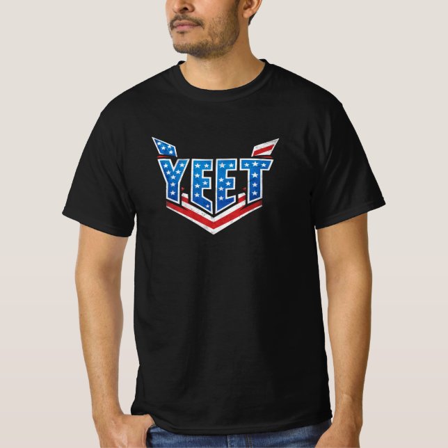 T-shirt YEET US flag Typography (Devant)