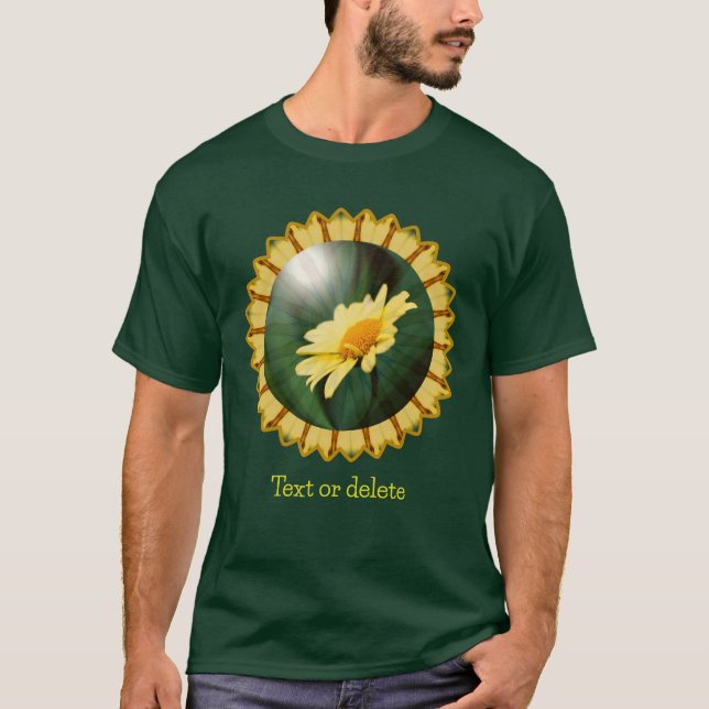 T-shirt Yellow Daisy Floral Abstract Art Personalized (Devant)