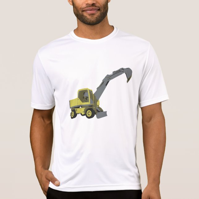 T-shirt Yellow Excavator Construction Machinery (Devant)