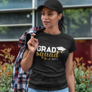 T-shirt Yellow White Grad Squad Add Year
