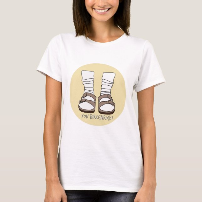 T-shirt Yellow You Birkenrock! Birkenstocks and Socks (Devant)