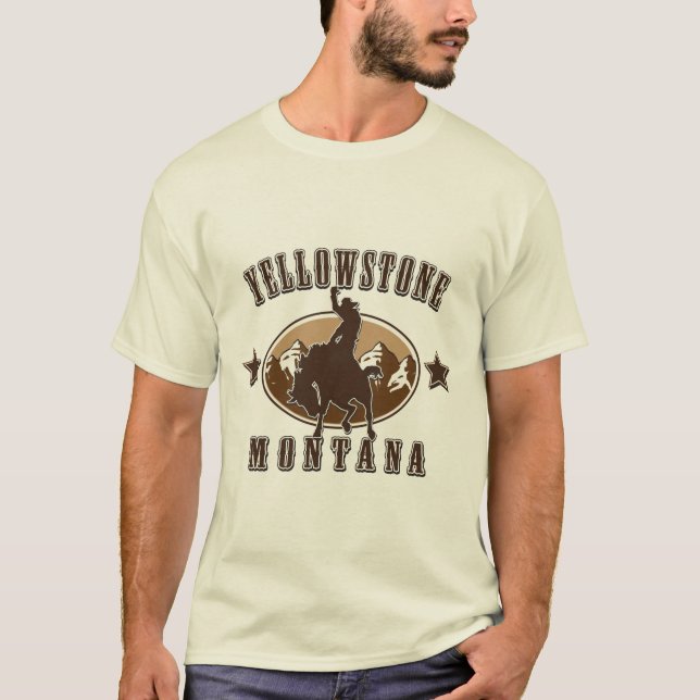 T-shirt Yellowstone Montana Cowboy (Devant)