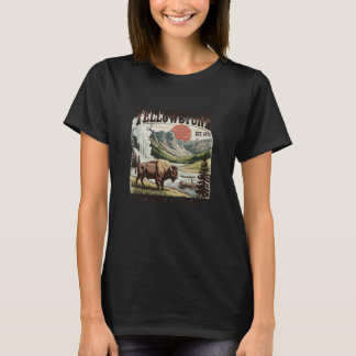 T-shirt Yellowstone National Park Bison Design