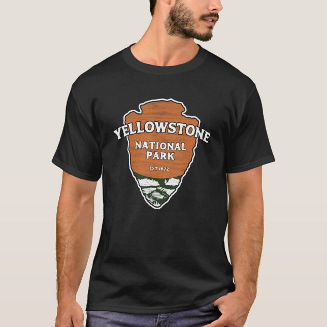 T-shirt Yellowstone National Park Classic Style Arrowhead  (Devant)