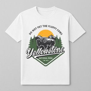 T-shirt Yellowstone Ne Pet Pas Le Bison Des Vaches Fluffan
