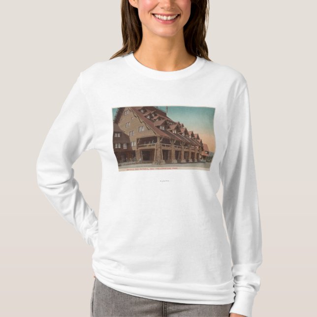 T-shirt Yellowstone, WY - entrée de vieille auberge fidèle (Devant)