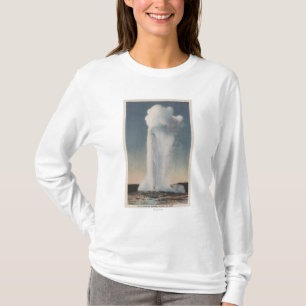 T-shirt Yellowstone, WYView de la vieille éruption fidèle