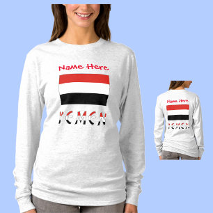 T-shirt Yémen et drapeau yéménite rouge Personnalisation F