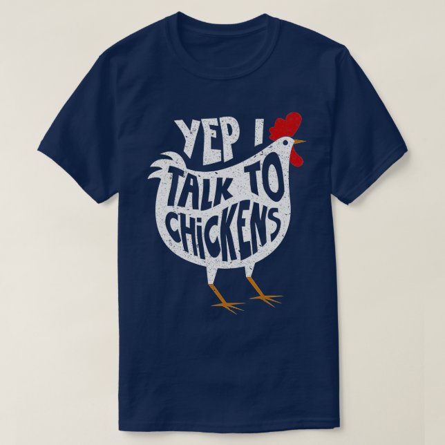 T-shirt Yep Je parle de poulets mignons boufs de poulet Ca (Design devant)