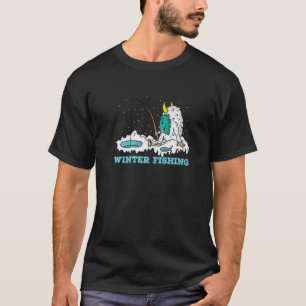 T-shirt Yeti Ours Polaire Pêche sur glace en hiver à l'eau